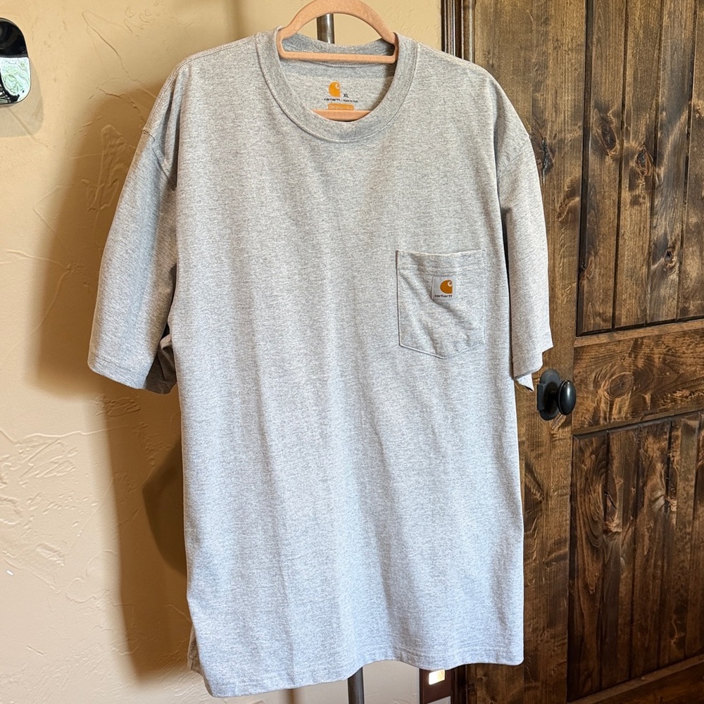 Carhartt Men's K87 Pocket Tee in Heather Gray